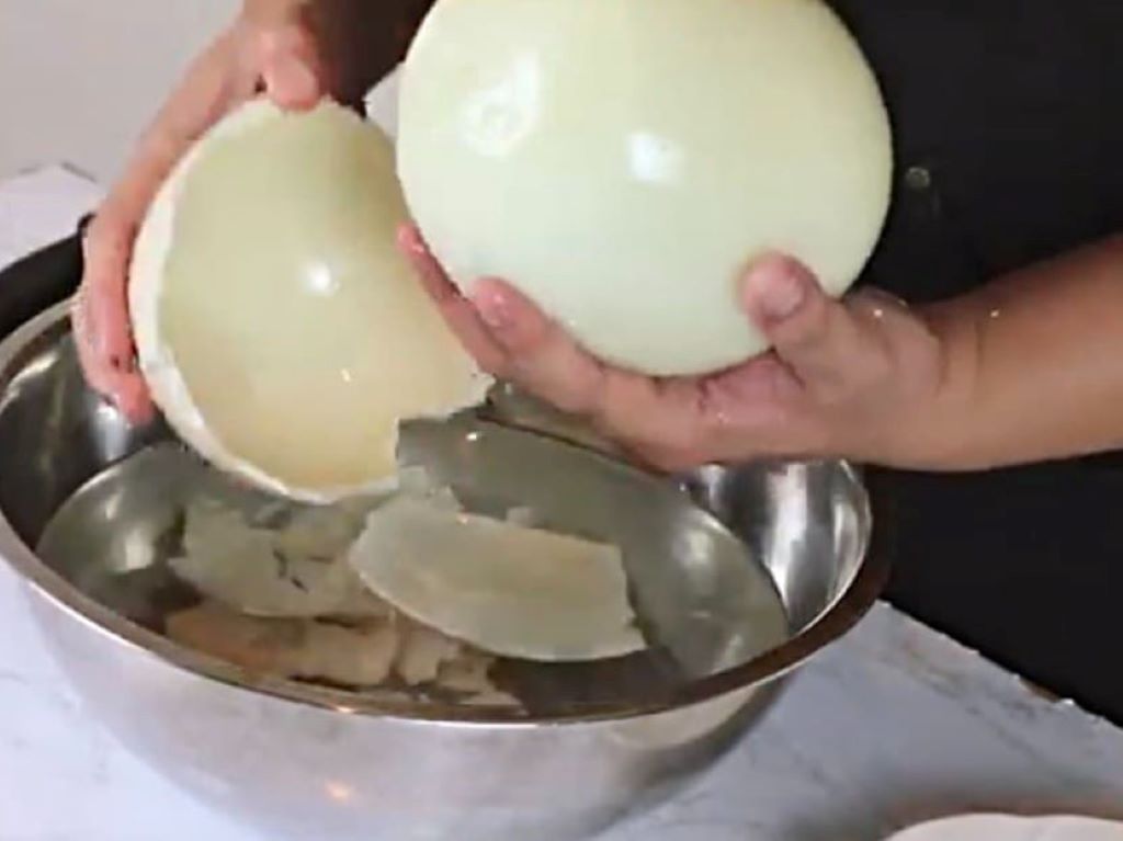 How long do you boil an ostrich egg