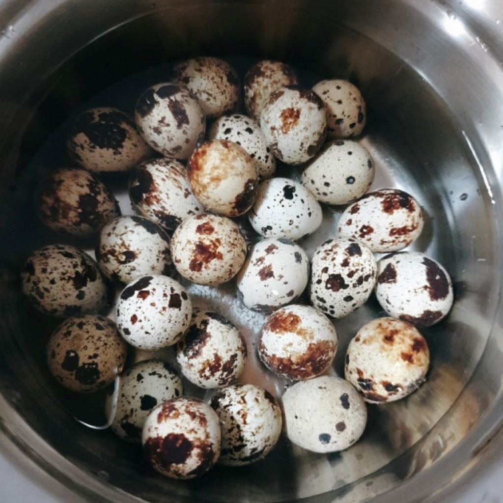 How many boiled quail eggs per day