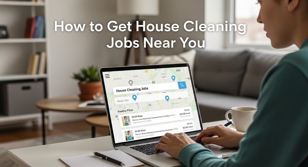 Local house cleaner working in a residential home