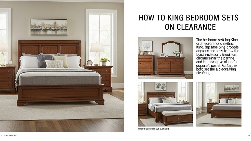 Solid wood king bedroom set on clearance sale