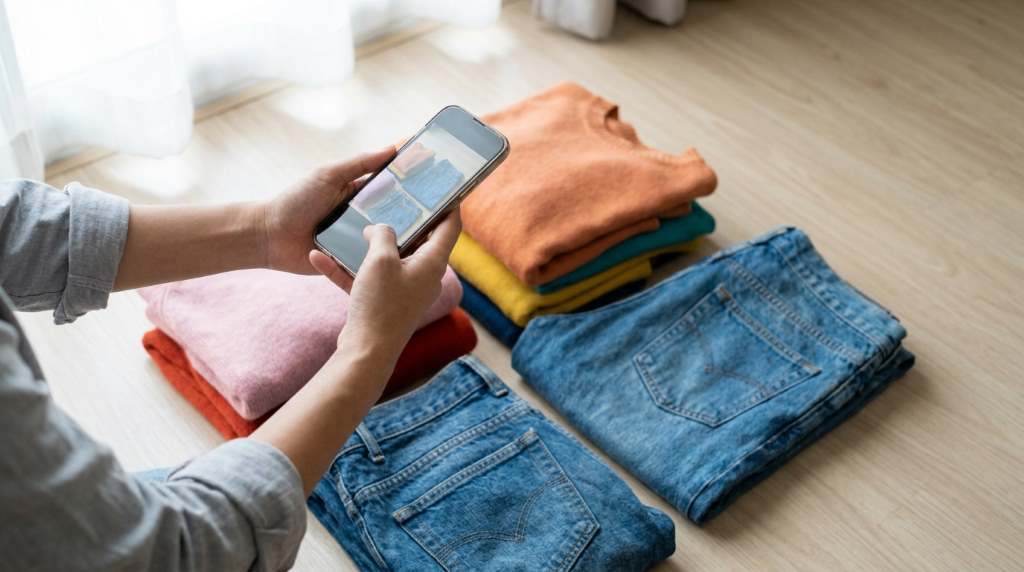 Clothing bundles prepared for resale and textile recycling