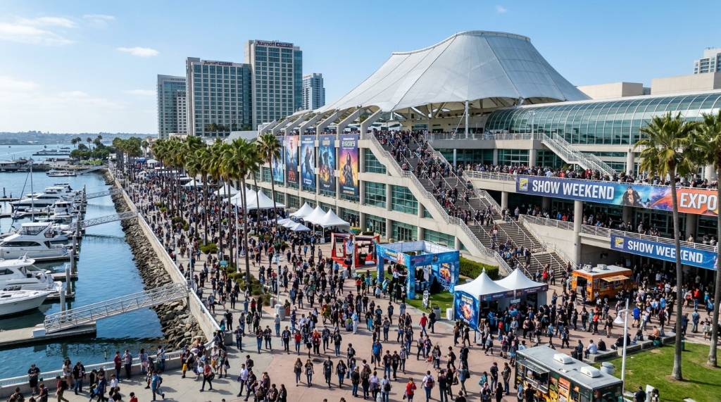 San Diego Convention Center near the waterfront on show weekend