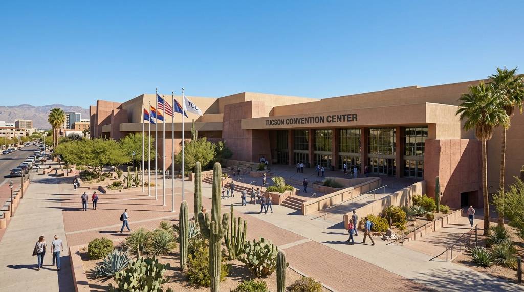 Tucson Convention Center exterior in downtown Tucson, Arizona